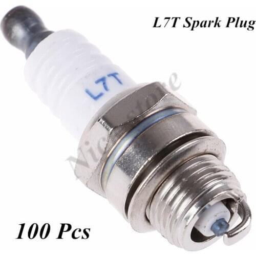 100 Pcs L7T Spark Plug Gasoline Saw Accessories Garden Machinery Accessories Two-Stroke Chain Saw Lawn Mower for Gasoline Engine
