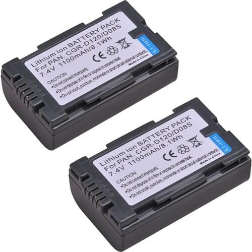 Tectra 2000mAh 2pcs CGR-V610 CGR V610 CGRV610 Battery for Panasonic NV-RX14 NV-RX18 NV-RX24 NV-RX27 RX37 RX18B RZ10 Battery