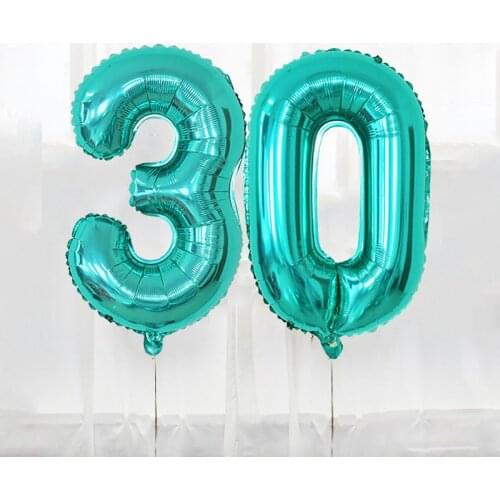 32inch Tiffany Blue Number Balloon Aluminum Foil Ballon Kids Adults Birthday Party Decoration Mermaid Birthday Supplies Globos