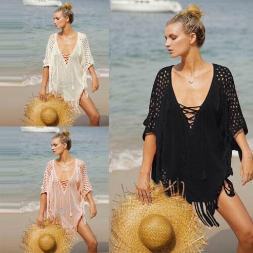 Beach Dresses Women 2019 Pareo Tunics Summer Cover Up Bath Clothes Long Dress Sundress Bathing Quickly New Knitted Musk Swimwear