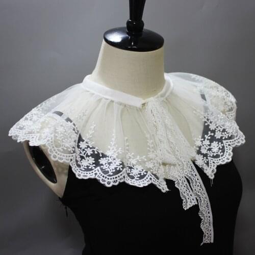 2021 Women Fake Collars Summer Formal Dress Shirt Shoulder Wrap Embroidered False Collar Women Detachable Collars Decor