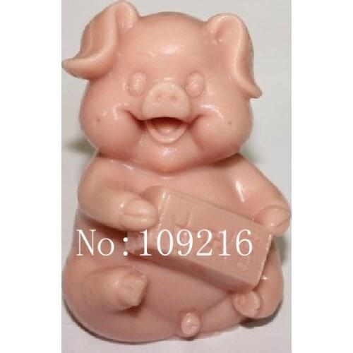 1pcs 3D Gold Bars Pig (ZX992) Silicone Handmade Soap Mold Crafts DIY Mold