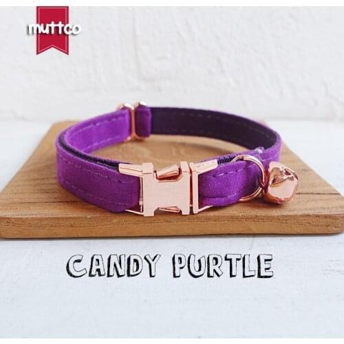 10pcs/lot MUTTCO retail with rose gold high quality metal buckle collar for cat THE GANDY PURTLE design 2 sizes UCC029M