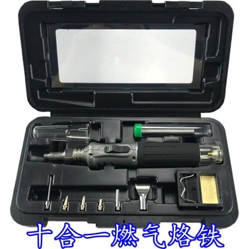 Self-Ignition 10-In-1 Gas Soldering Iron Cordless Welding Torch Kit Tool HS-1115K Outdoor Portable Butane Torch
