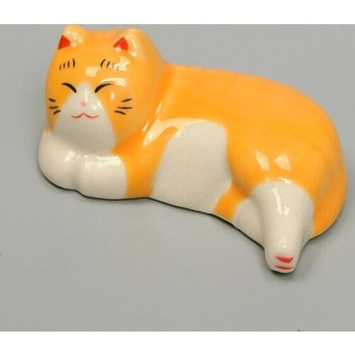 100pcs Loverly Cat shape ceramic chopstick holders Rack Home Decoration Ceramic handicraft ornaments pen holder