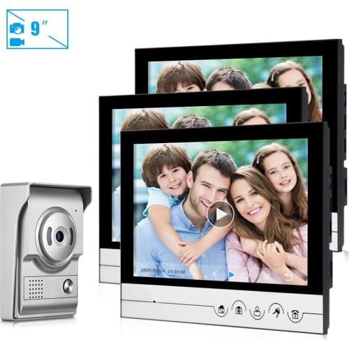New Arrival 9inch Video Door Bell Support TF Card Recording and Picture Memory Touch Key Indoor Monitor with Ring