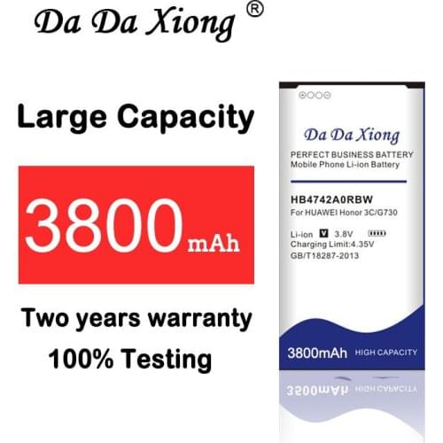 Da Da Xiong 3800mAh HB4742A0RBC HB4742A0RBW Battery for Huawei Honor 3C G630 G730 G740 H30-T00 H30-T10 H30-U10 H30 Phone