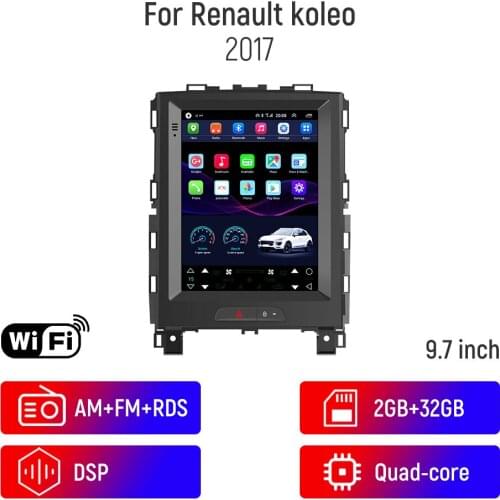 9.7" Tesla Style Android 10.0 Car Radio For Renault Koleos 2015-2017 Car Multimedia Player Auto GPS Navigation 4G WIFI DSP