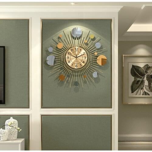 Silent Big Wall Clock Modern Simple Art Metal Wall Clock Luxury Nordic Digital Fashion Reloj Pared Livingroom Decor DJ60WC