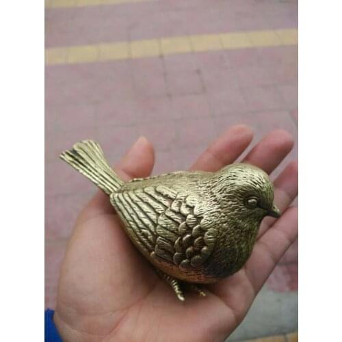 Bronze sparrow sparrow bird crafts copper ornaments Home Furnishing antique collection miscellaneous decorative gift