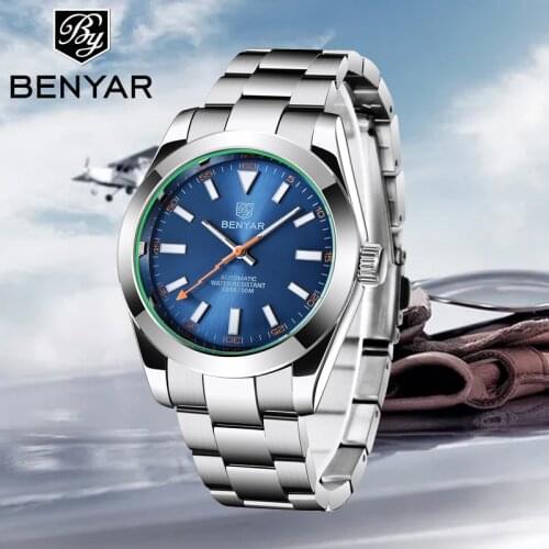 2021 New BENYAR Men Watch Top Brand Luxury Automatic Mechanical Mens Watches 50M Waterproof Leisure Sport Clock Orologio Uomo