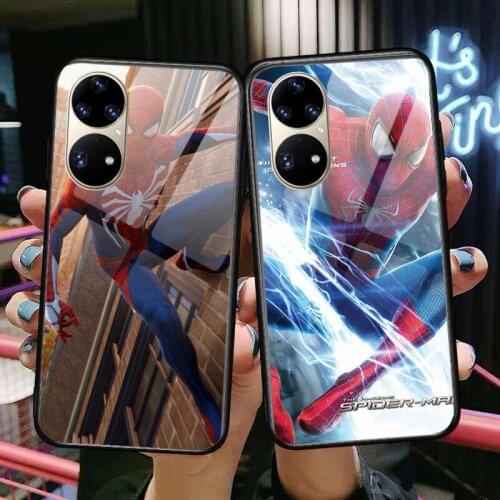 Spider Man Tempered Glass Phone Case Casev For Huawei P40 Pro lite 5G P30 P Smart Z 2019 P10 Lite P20 P50