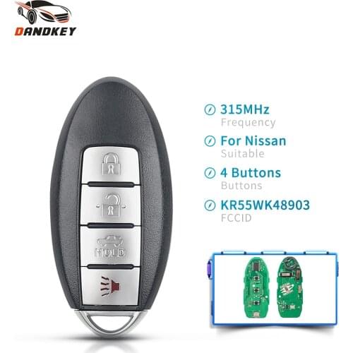Dankdey For Nissan Teana Altima Maxima For Infiniti KR55WK48903 315Mhz Smart Remote Key Fob 4 Button Uncut Car Key Blade Keyless