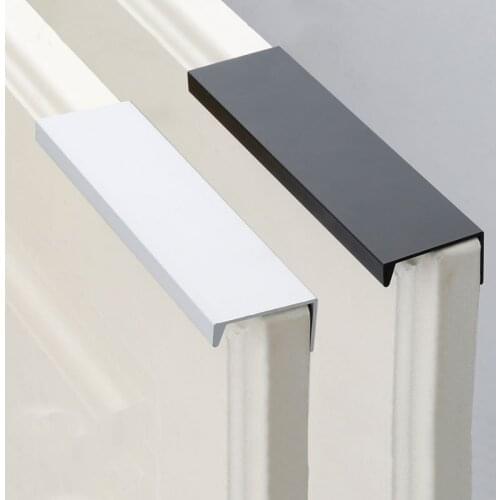 Cabinet Door Handle Invisible Black Silver Cabinet Handle Furniture Drawer Wardrobe Door Handle Furniture Hardware