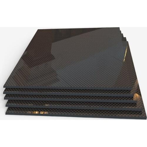 200MM X 400MM Glossy Surface Pure Carbon Fiber Panel Board 0.25mm-6mm Thickness Composite Hardness Material