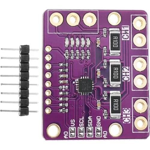 I2C SMBUS INA3221 Triple-Channel Shunt Current Power Supply Voltage Monitor Sensor Board Module Replace INA219 With Pins
