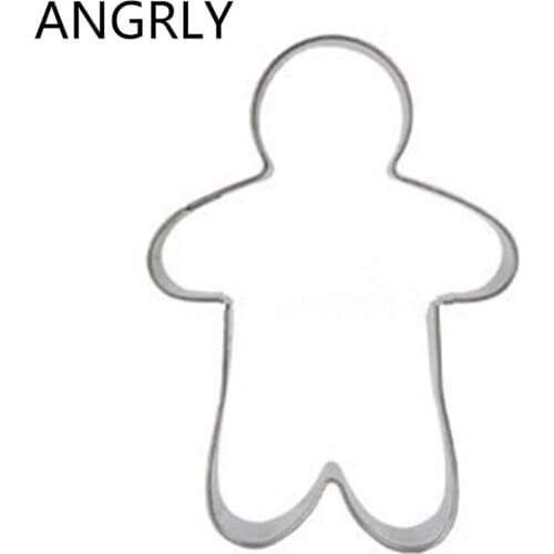 Gingerbread Man Shaped Egg Biscuit Cookie Cutter Tools Stainless Steel Dessert Kitchen Coupon Top Sales Baking Knife Model Stamp