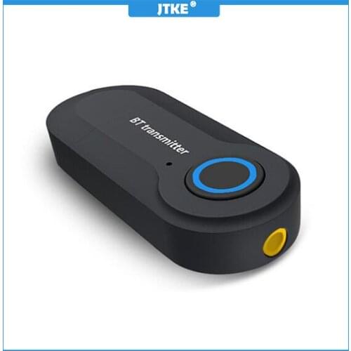 JTKE Bluetooth Transmitter 3.5MM Jack Audio Adapter Wireless Bluetooth 4.0 Stereo Audio Transmitter Adapter for Headphones TV