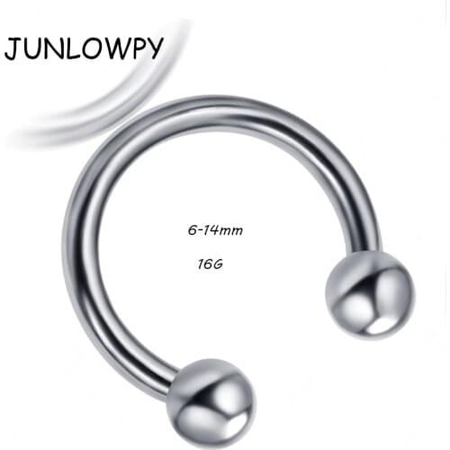 JUNLOWPY Ball Circular horseshoe nose ring 6/8/10/12/14mm 50 pcs/lot body piecing jewelry stainless steel Captive Piercings