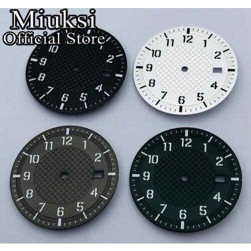 Miuksi 34mm black white green coffee sterile dial luminous dial fit NH35 NH35A NH36 movement