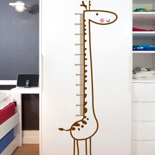 Cartoon Measure Wall Stickers For Kids Rooms Giraffe Monkey Height Chart Ruler Decals Nursery Home Decor Art Stickers