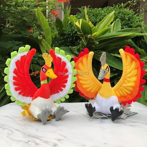 New Ho-Oh Fine Plush Anime Sun Moon Shiny HoOh Houou Stuffed Toys Cool Soft Doll 24cm