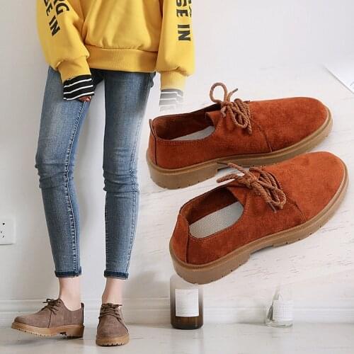 2020 Autumn New Womens Shoes Flat Martin Boots Casual Shoes Woman Oxford Fashion Sneakers Retro Elegant Lace-up Non-slip