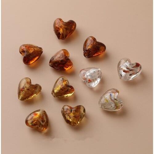 New style 50pcs/lot color pattern print cartoon hearts shape glass beads diy jewelry earring/bracelet pendant accessory