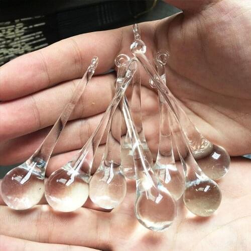 Camal 10Pcs Clear 80mm/3.2inch Crystal Raindrop Chandelier Prisms Pendants Lamp Lighting Part Hanging Party Home Decoration