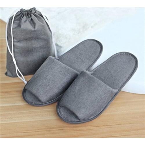 Dropshipping New Simple Slippers Men Women Hotel Travel Spa Portable Folding House Disposable Home Guest Indoor Slippers BigSize