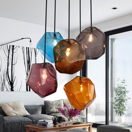 Multi Color Stone chandelier Bedroom Dining room Kids room Chandelier Scandinavian design pendant lamp
