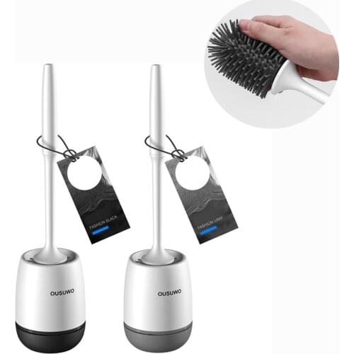 Long handle soft bristled toilet brush, used to clean the toilet, wall-mounted household toilet floor cleaning soft glue brush