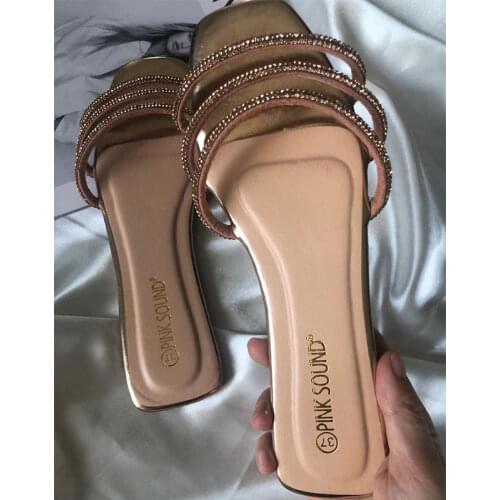 Summer Slippers Womens Shoes Square Toe Fashion Flat-bottom Non-slip Soft Leather Beach Leisure Female Slides Flip Flops