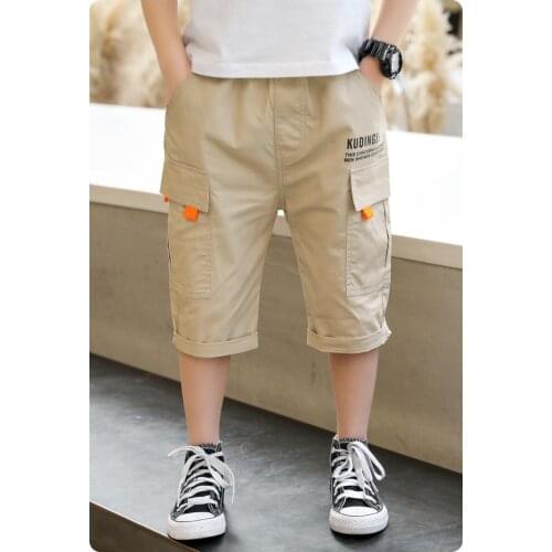 Teenage Boys Shorts Cotton Kids Cargo Shorts with Pockets 5 6 7 8 9 10 11 12 13 14 Years Old Boy Summer Short Pants High Quality
