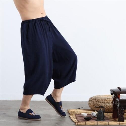 LZJN New Fashion Shorts Men 2019 Summer Long Shorts High Waist Mens Casual Clothing Bermuda Flax Beach Short Playa Hombre