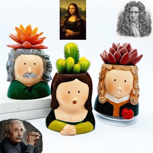 Silicone mold 3D woman flower pot resin plaster candle concrete crystal epoxy mold crafts ornaments DIY handmade