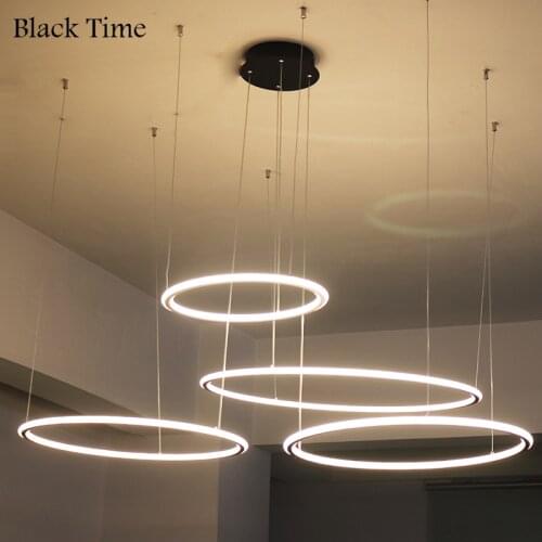 Modern LED Chandelier Lights for Living Room Dining Room Kitchen Circle Hanging Chandelier Lighting Lamparas Decor Indoor Lights