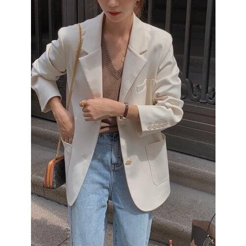 Loose EKOOL custom profile han edition joker blazer female new winter show thin leisure suit