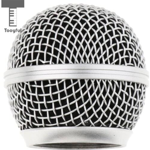 Tooyful Durable Steel Microphone Grille Mic Mesh Grill Ball Head Rust Resistant for SM58 BETA58 Microphone