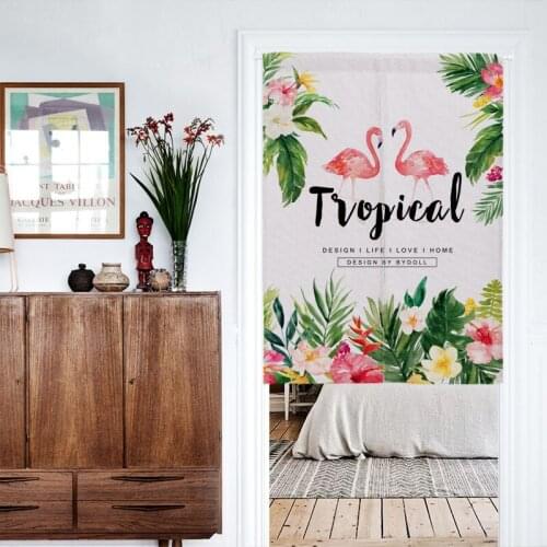 Waterproof Curtains Flamingo Bedroom Room Partition Curtain Kitchen Bathroom Half Cover