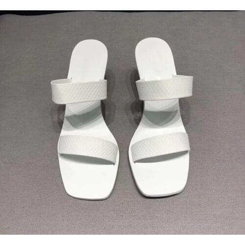 2020 Summer Ladies String Beads Heels PVC Thin Straps High Heels Woman Slingbacks Sandalias Open Toe Slip On Outfit Shoe