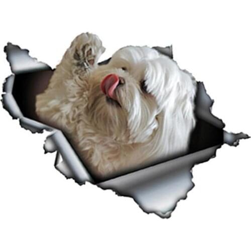 13x8cm Lovely Polar Bear Dog 3D Car Sticker Scratch Decal PVC Decoration Cover Laptop Truck Motorcycle Auto Window Accessories