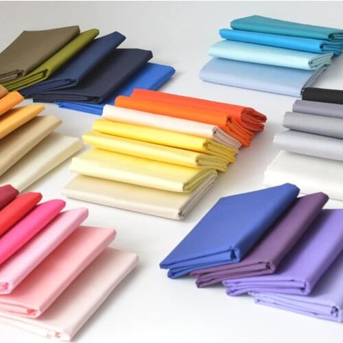 50*140CM Solid Color Poplin Cotton Fabric DIY Childrens Wear Cloth Make Bedding Quilt Fabric for Girl Dress 160-180g/m