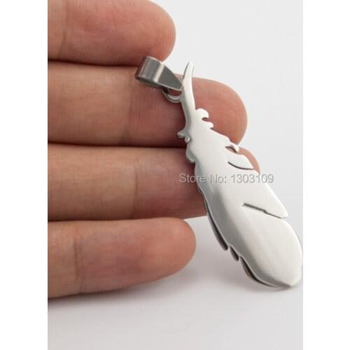 50pcs jewelry charms feather mirror double faces polished diy Pendant stainless steel Pendants for women wholesale price