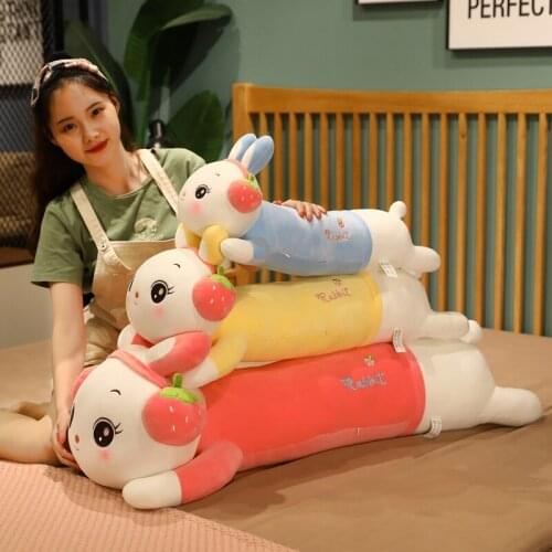 60-105cm Lying Headset Rabbit Plush Toys Stuffed Animals Pillow Nice Cute Doll For Girls Kids Birthday Gifts Home Decor