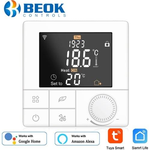 Beok WIFI Tuya Smart Life Thermostat Work with Alexa and Google Home 16A Electric Floor Heating Temperature Controller