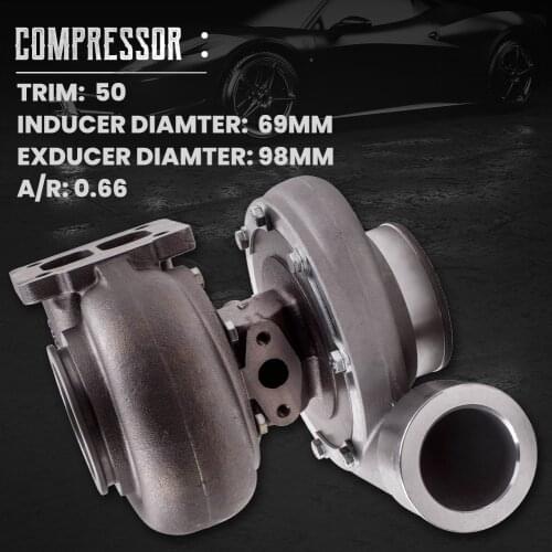 BIG Universal GT45 Turbo Compressor V-Band 1.05 A/R 98mm Huge 600+HPs Boost Upgrade Racing Turbocharger Black Turbine Turbolader