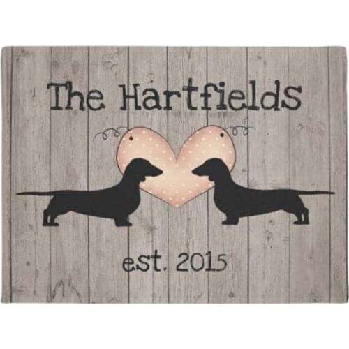 Dachshunds With Heart Door Mat Home Decoration Entry Non-slip Door Mat Rubber Washable Floor Home Rug Carpet