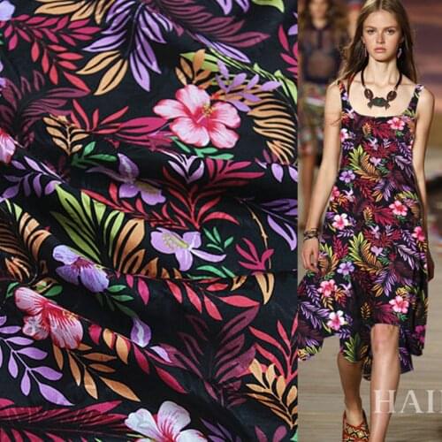 Designer Thick jacquard silk satin silk fabric leaves and floral print 20momme 114cm,SSC128