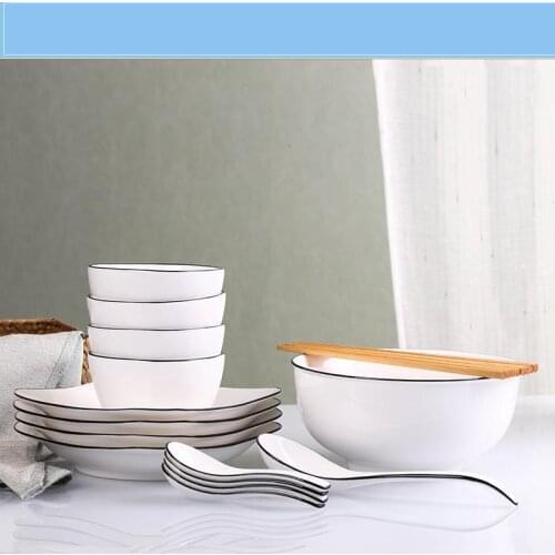 Porcelain Plate Miska Snack Serving Tigela Food Container Utensil Ceramica Dinnerware Kitchen Dining Bar Soup Ceramic Bowl